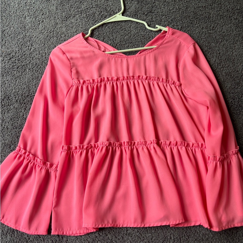 Pink Long Sleeve Blouse
